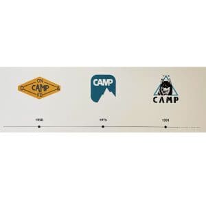 Drei Logos von Camp sind der Reihe nach zu sehen.