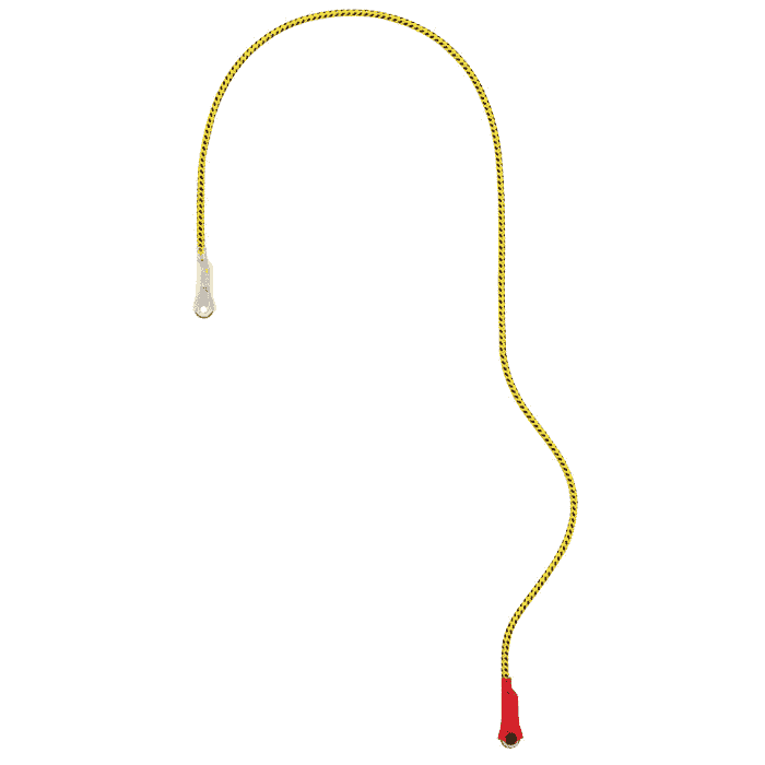 Microflip Rope, gelb-schwarzes Seil mit rotem Griff und transparentem Ende