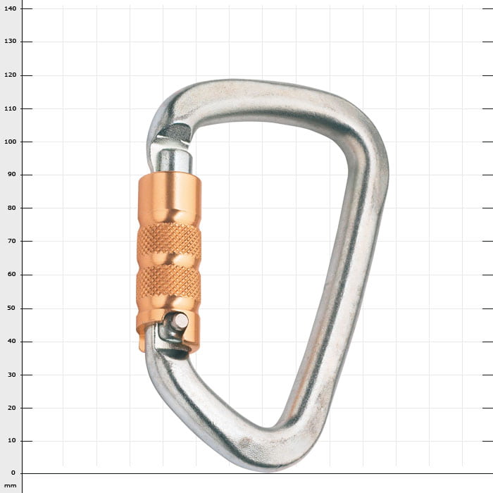 Big Steel Auto Karabinerhaken aus Metall mit orangefarbenem Schraubverschluss