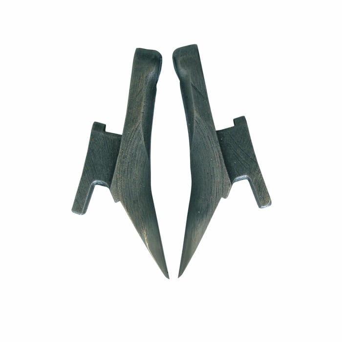 Bashlin Spikes S, zwei schwarze Metallspitzen mit Befestigungselementen, nebeneinander angeordnet