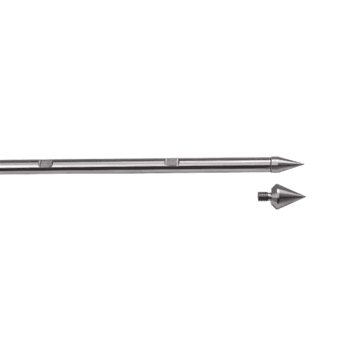 Agreto Penetrometer, Nahaufnahme des Metallstabs mit abnehmbarem spitzem Metallteil