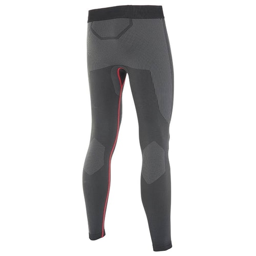 Climb Tech Base Layer Pants von Aripro, Rückansicht der schwarzen langen Hose mit grauen und roten Details, elastischer Bund ohne sichtbares Logo