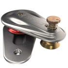 Large Rigging Pulley mit silbernem Metallgehäuse, roter und goldener Rolle, Produktcode RP257, liegend dargestellt