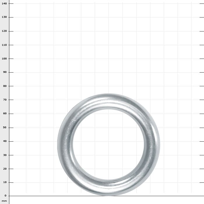 Ring 75, Metallring, silberfarben, rund, mit glatter Oberfläche