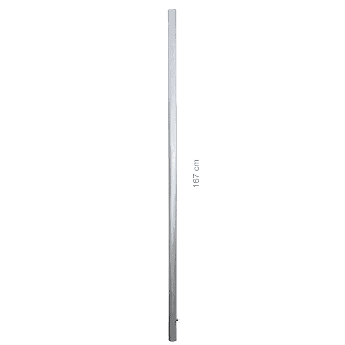 Hayate 500 Stange Mitte, lange, dünne silberne Stange mit der Beschriftung "167 cm" neben der Stange