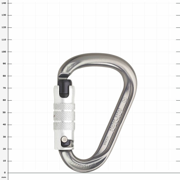 Minimi Karabiner aus Metall mit Schraubverschluss in Silber
