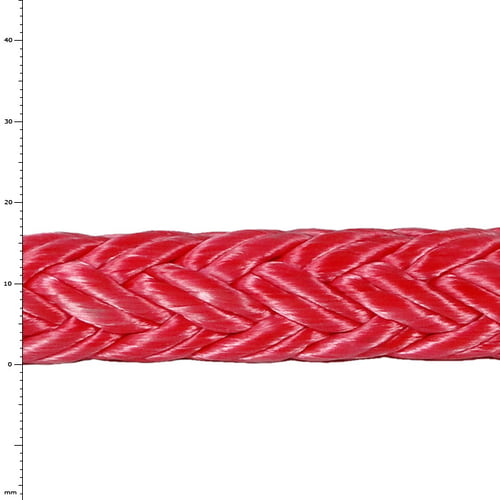 Tenex TEC 16 rotes geflochtenes Seil mit glänzender Oberfläche