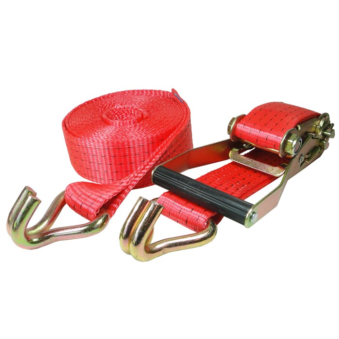 Zurrgurt Duo, roter Zurrgurt mit Metallratsche und Haken an beiden Enden