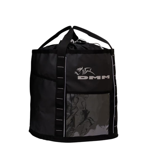 DMM Transit 45 schwarze Tasche mit Tragegriffen und DMM-Logo auf der Vorderseite