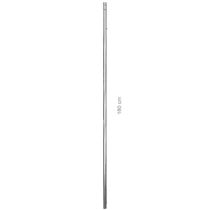 Hayate 380 Stange oben, eine lange, dünne Metallstange mit mehreren Löchern, 180 cm lang
