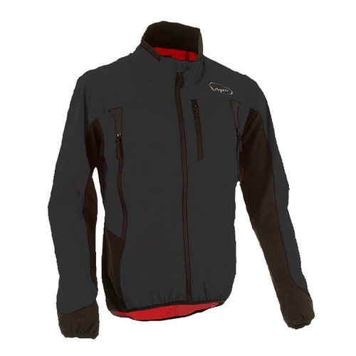 XLight Jacket von Arbpro, schwarze und rote Jacke mit Reißverschluss und drei sichtbaren Taschen