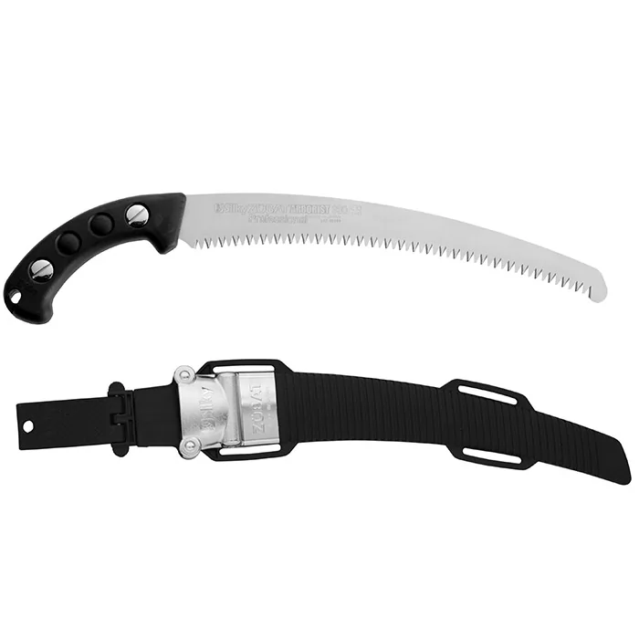 Zübat 330-5.5 Handsäge mit schwarzem Griff und gezahntem, gebogenem Metallblatt von Silky