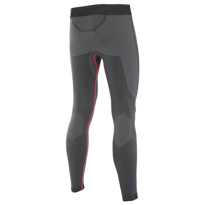 Climb Tech Base Layer Pants von Aripro, Rückansicht der schwarzen langen Hose mit grauen und roten Details, elastischer Bund ohne sichtbares Logo