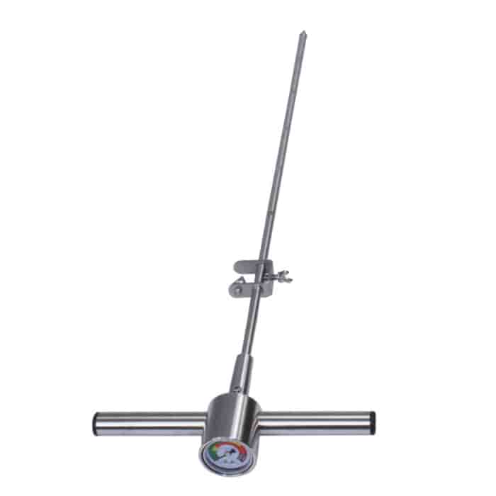 Agreto Penetrometer, ein Metallgerät mit zwei horizontalen Griffen und einem vertikalen Stab mit Messskala und Anzeige