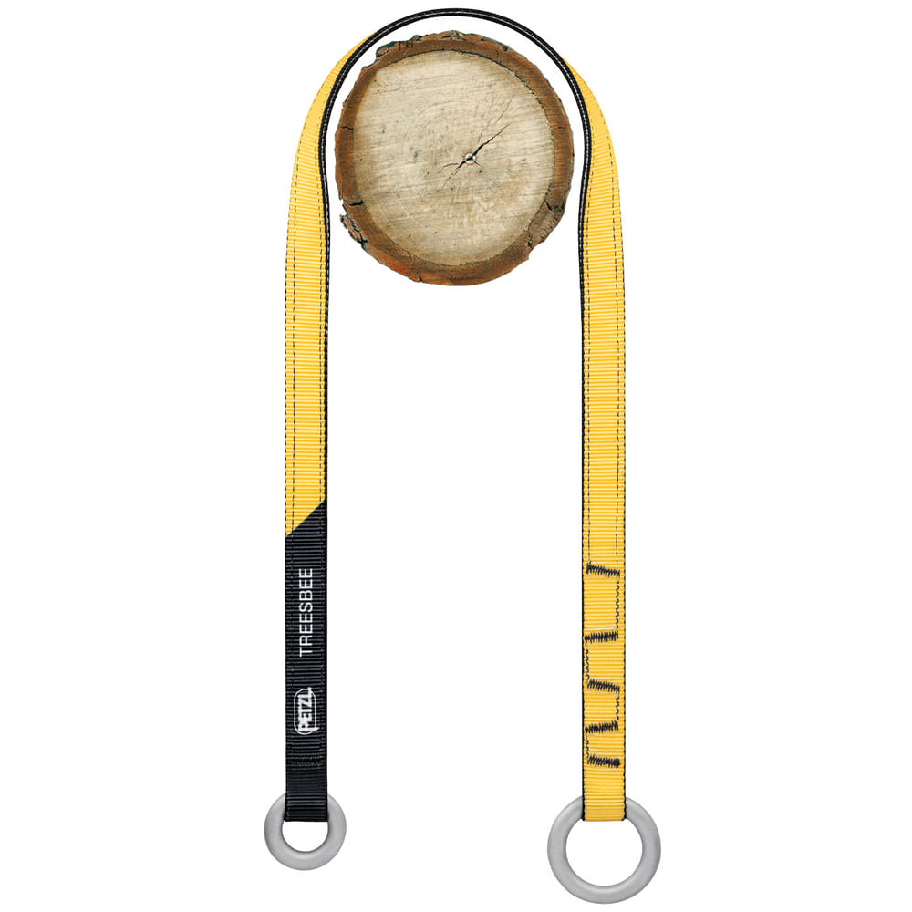 Treesbee - Angebot von Petzl, gelb-schwarzes Band mit zwei grauen Ringen an den Enden
