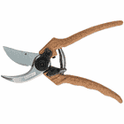 Berger C1200 Gartenschere mit braunen Griffen und silberner Klinge, Marke Berger, Modell C1200, Deutschland hergestellt, obere Ansicht