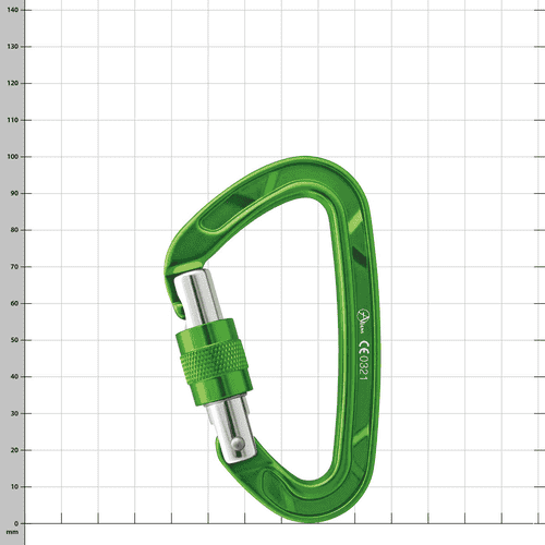 Alu Classic D Screw Karabiner in Grün mit Schraubverschluss