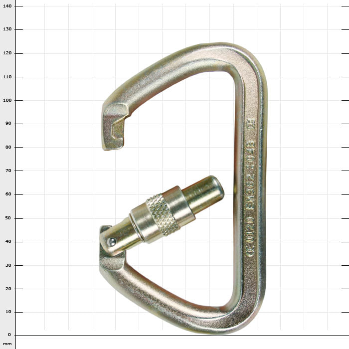 Wizard Screwlock Karabiner aus Metall mit Schraubverschluss, silberfarben