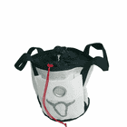Net Bag, weiße Netztasche mit schwarzem Innenbeutel, vier schwarzen Tragegriffen und rotem Kordelzug