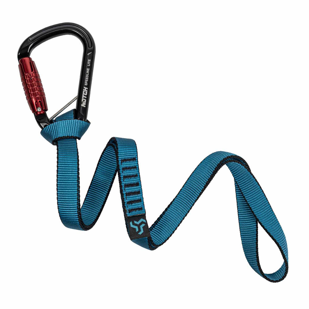 Speedline Lite Kit 26" mit einer blauen Bandschlinge und einem schwarzen Karabiner mit rotem Verschluss, Hersteller- und Produkttyp nicht sichtbar
