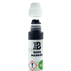 Beal Rope Marker Flasche mit geöffnetem weißem Deckel, sichtbar ist ein schwarzer Filzapplikator, 30 ml Inhalt, auf weißem Hintergrund