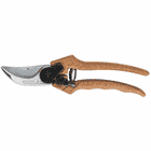 Berger C1200 Gartenschere mit braunen Griffen und silberner Klinge, Marke Berger, Modell C1200, Deutschland hergestellt, seitliche Ansicht