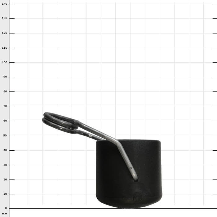 ArboRapid TK3 Endkappe, schwarze Kunststoff-Endkappe mit gebogenem Metallbügel