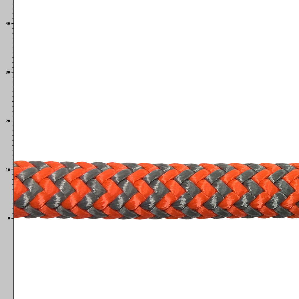 Woodpecker Orange Seil in orange und grau geflochtenes Muster