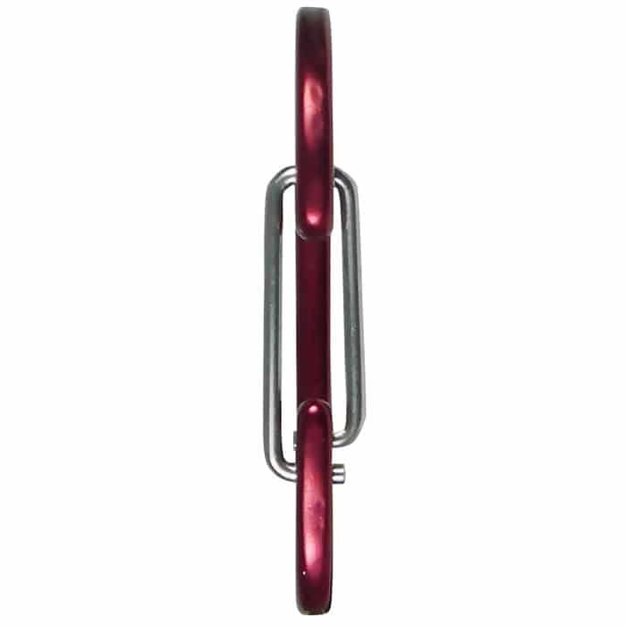 Wire 60 Karabinerhaken in Rot mit silberner Feder, Hersteller Edelrid, Seitenansicht