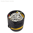 Petzl Bucket 15 Seilsack mit Kletterseil im Inneren, Draufsicht