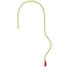 Microflip Rope, gelb-schwarzes Seil mit rotem Griff und transparentem Ende