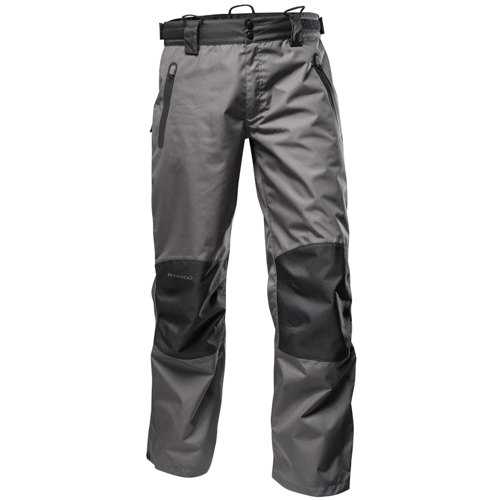Nanoshield® Regenhose EVO in Grau mit schwarzen Knieverstärkungen und zwei Reißverschlusstaschen vorne