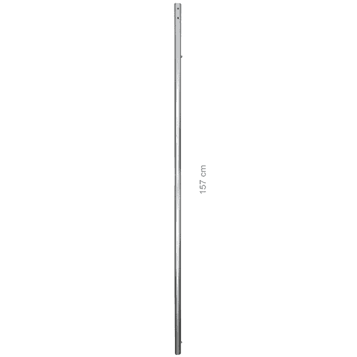 Hayate 610 Stange oben, lange silberne Metallstange mit mehreren Löchern, 157 cm lang
