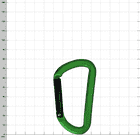 Mini D 80 Karabinerhaken grün mit schwarzem Verschluss