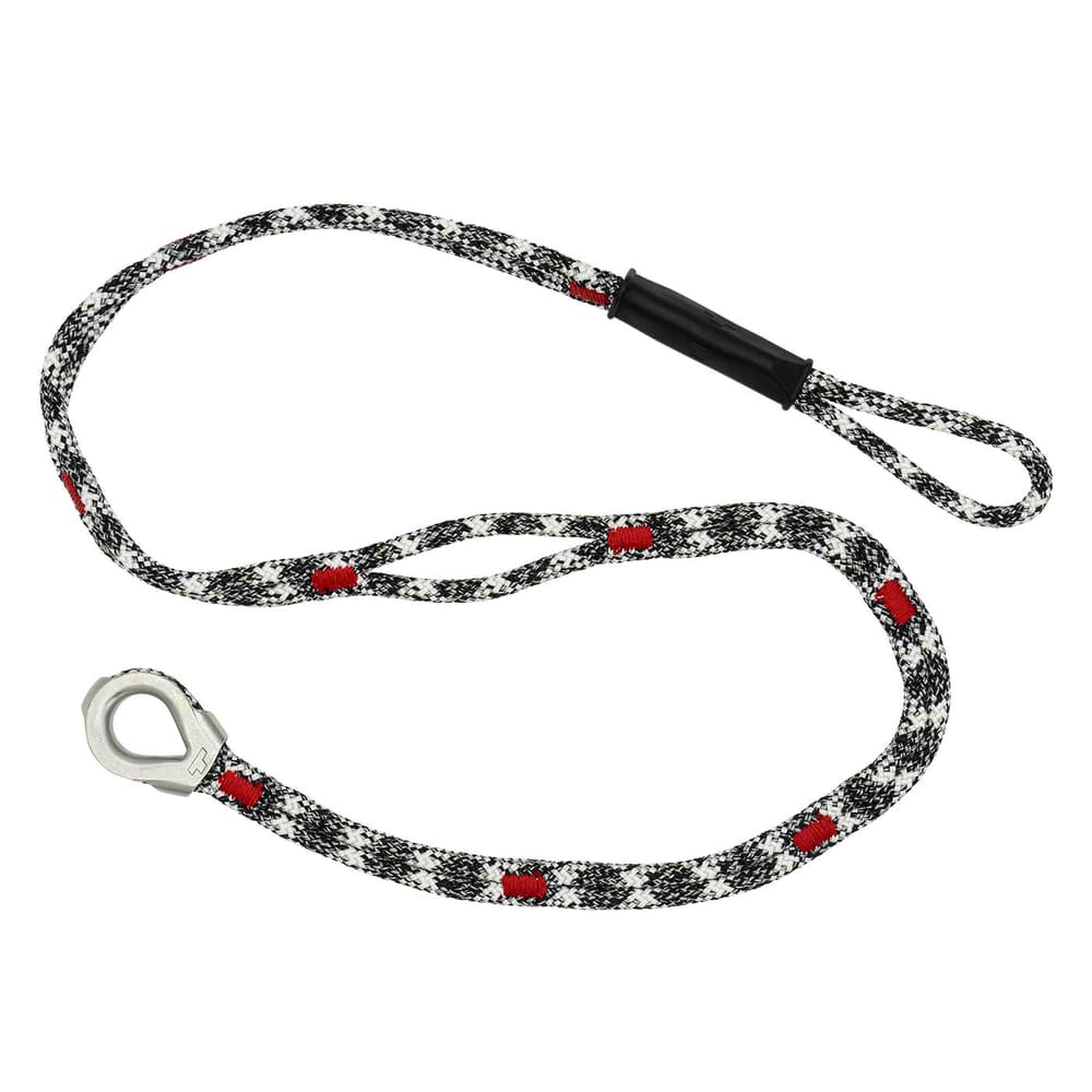 canopyANCHOR Kausche aus schwarz-weiß-rotem Seil mit Metallöse und Schlaufe