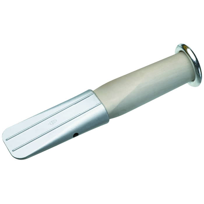 Alu 360, Werkzeug mit Aluminiumblatt und hellem Holzgriff mit Metallabschluss