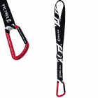 SRT Neck Loop schwarzes Band mit weißem FTC Tree Logo, verstellbarem Verschluss und rotem Karabinerhaken