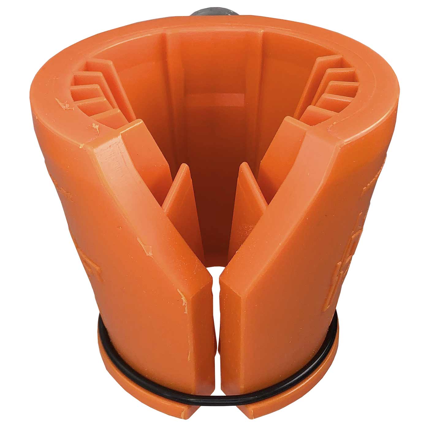 Schrauber- und Stangenhalter in orange aus Kunststoff mit schwarzem Gummiring, Hersteller Tool Protect