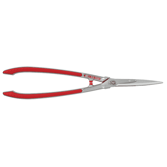 ARS KR-1000 Heckenschere von ARS mit roten Griffen und silberner Klinge und Griffen