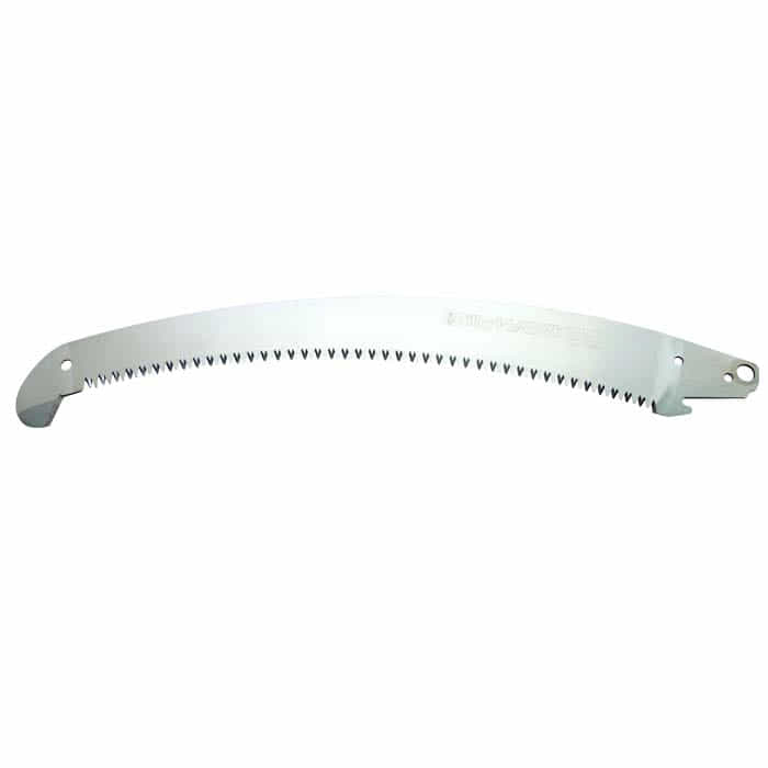Hayate Sägeblatt, gebogenes Metallblatt mit Zähnen und Befestigungslöchern an beiden Enden