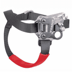 Turbofoot EVO L von CAMP, silbernes Metall mit schwarzem und rotem Gurtband
