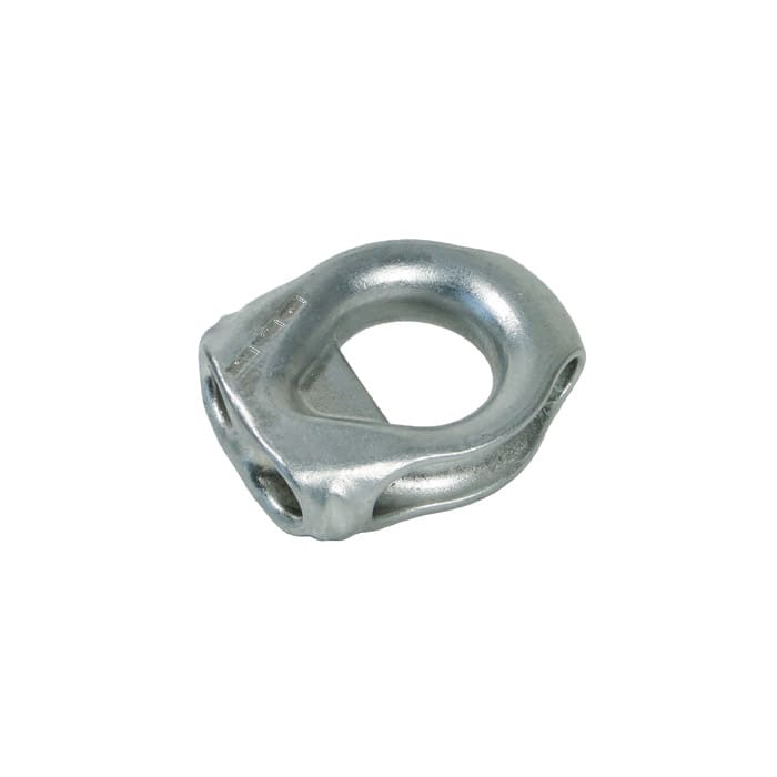 Thimble 8T, silbernes Metallteil mit rundem Loch und abgeschrägten Seitenflächen