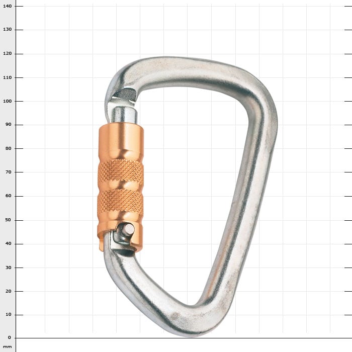 Big Steel Auto Karabinerhaken aus Metall mit orangefarbenem Schraubverschluss