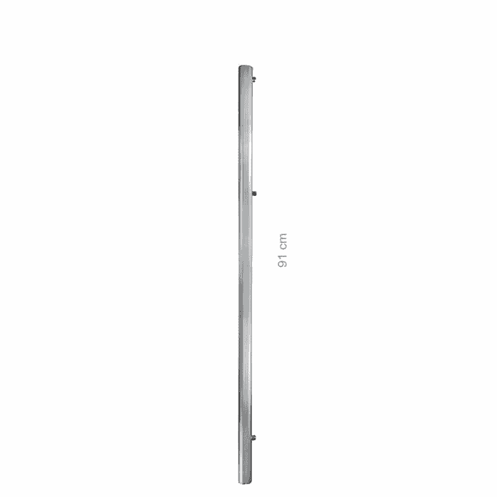 Hayauchi 297 Stange oben, lange silberne Metallstange mit drei kleinen Befestigungspunkten, Länge 91 cm