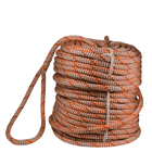 Sirius Bull Rope 14 S, orange-weiß geflochtenes Seil, aufgerollt mit Schlaufe am Ende, seitliche Ansicht