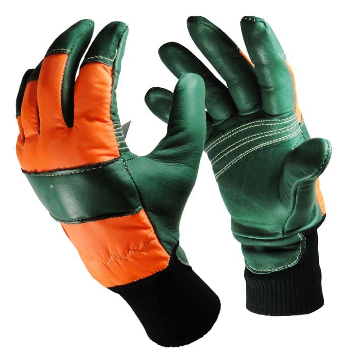 Handschuhe in Grün und Orange mit schwarzem Bündchen, Produktname Chain 304