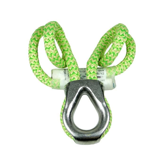Ocean Dyneema Loop T, grüne Schleife aus geflochtenem Material mit Metallöse in der Mitte