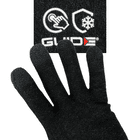 Guide 5501 schwarze Handschuhe mit Guide-Logo und Symbolen, Nahaufnahme der Handfläche und Finger