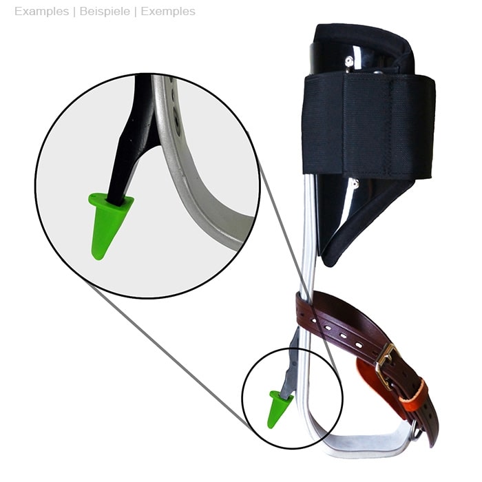 Magnetic Gaff Guard, grün, Kunststoff, an einer Krücke befestigt