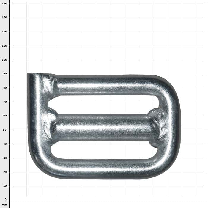 GEFA 7/8/10 t Spezialschnalle aus Metall, rechteckige Form mit abgerundeten Ecken und einem mittleren Querstab, Hersteller GEFA
